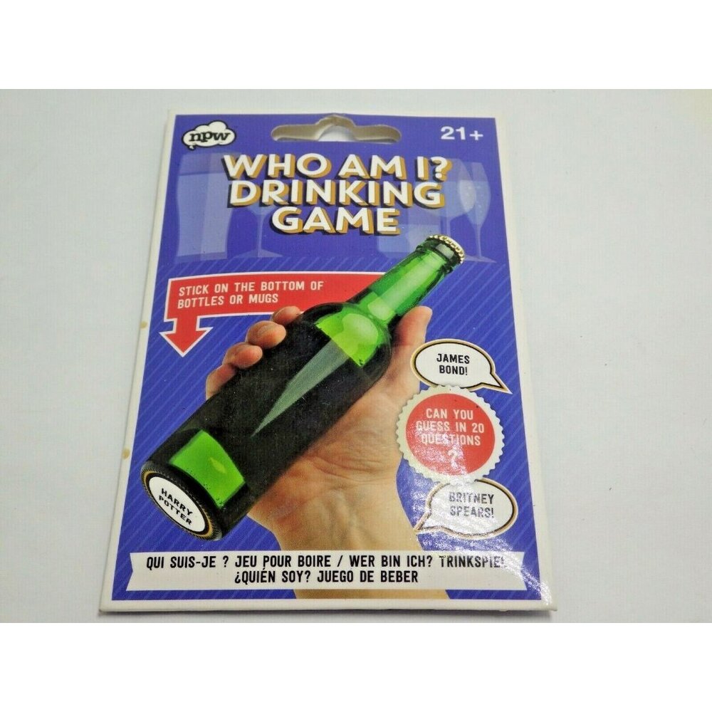 npw Who Am I Drinking game Stick on the bottom of bottles 30 Stickers
